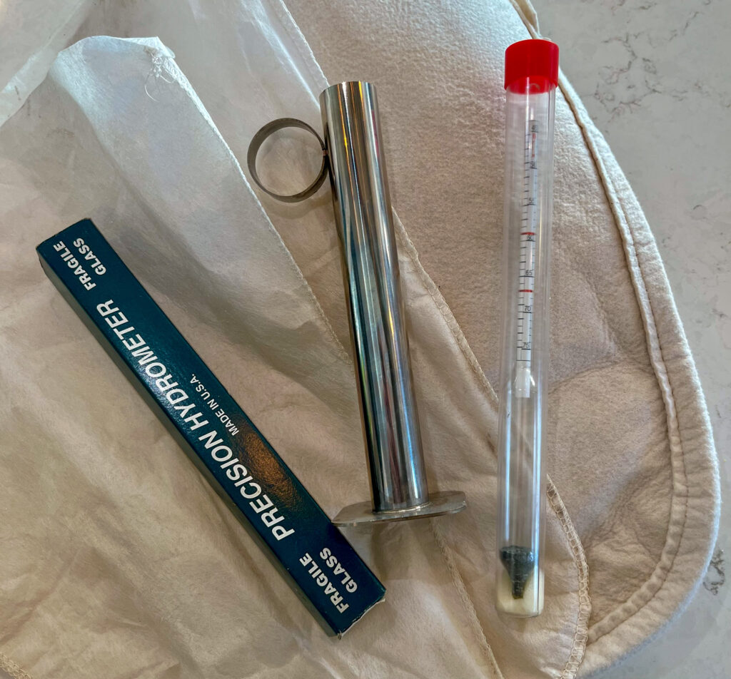 Syrup filters and hydrometers