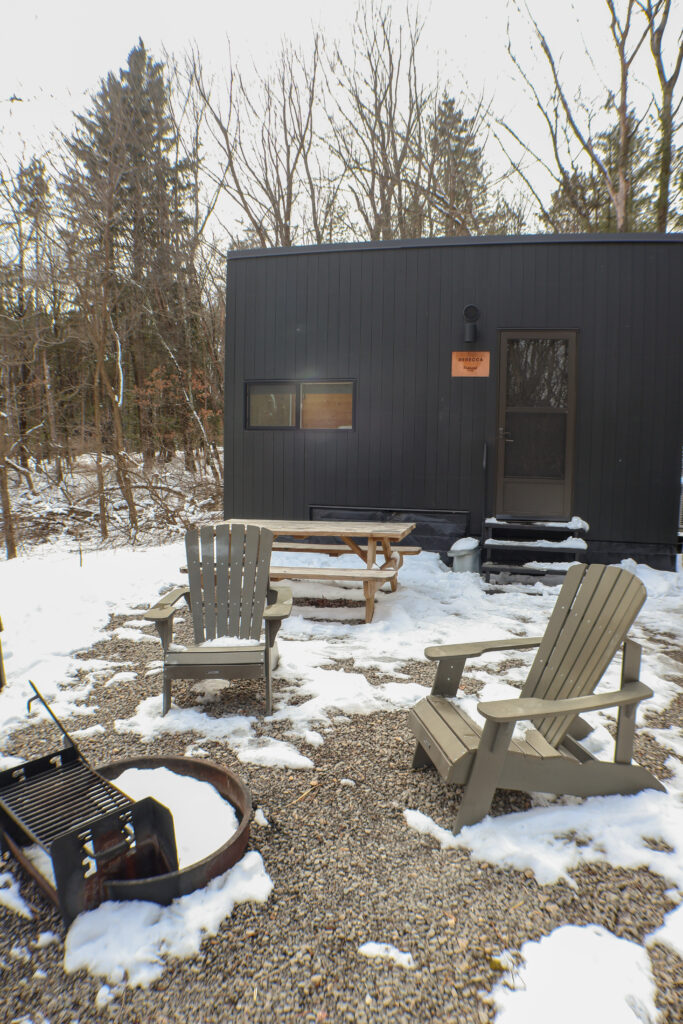 Postcard cabin with fire ring
